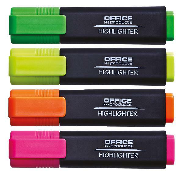 zvýrazňovač OFFICE plochý/4ks sada, stopa 1-5mm