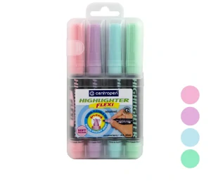 zvýrazňovač 8542/4 ks FLEXI SOFT pastelová sada 