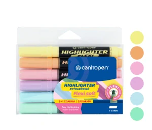 zvýrazňovač 8542/6 ks FLEXI SOFT pastelová