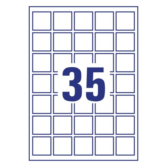 etikety LAS 35x35/100 bílé