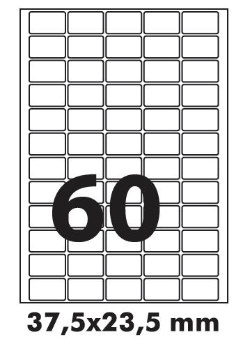 etikety LAS 37,5x23,5/100 bílé