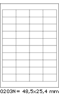 etikety LAS 48,5x25,4/100 bílé
