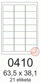 etikety LAS 63,5x38,1/100 bílé