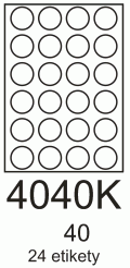 etikety LAS terč.40mm bílé