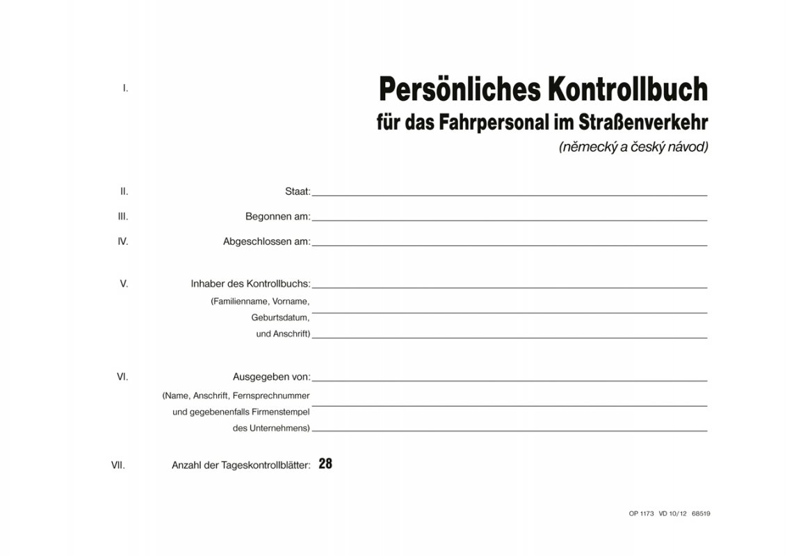 kontrollbuch A5/1173