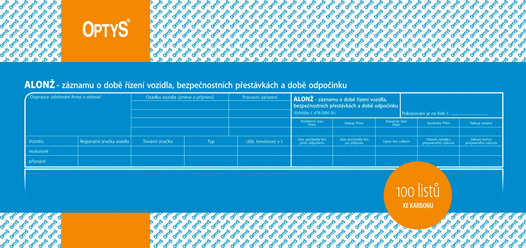 Alnož ke karbonu - kopie o provozu nákl. vozidla, 100lst / 1175