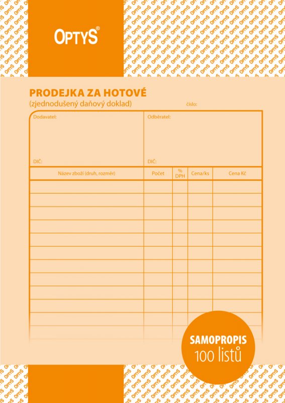 prodejka za hotové A5, NCR / 1088