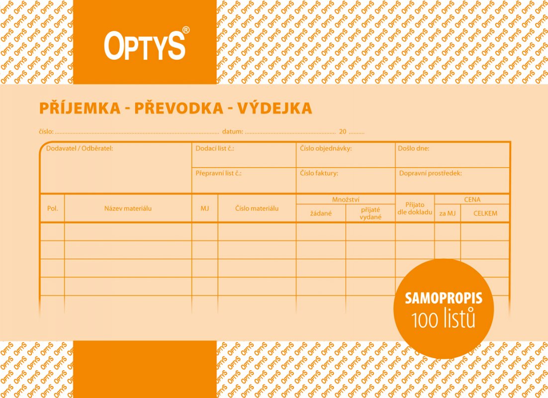 příjem - převod - výdej A5, NCR / 1087