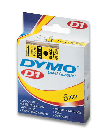 kazeta D1:DYMO 6mm/7m černá na žluté