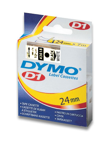 kazeta D1:DYMO 24mm/7m černá na bílé