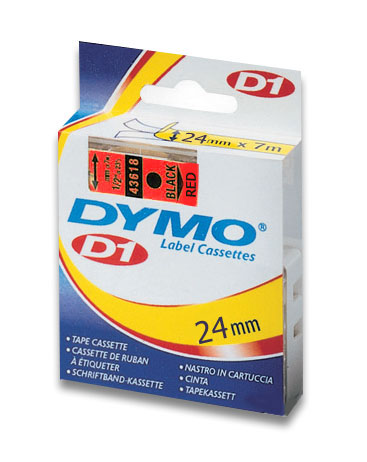 kazeta D1:DYMO 24mm/7m černá na červené