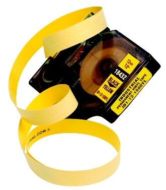kazeta D1:DYMO vinylová 12mm/5,5m Č-Žl